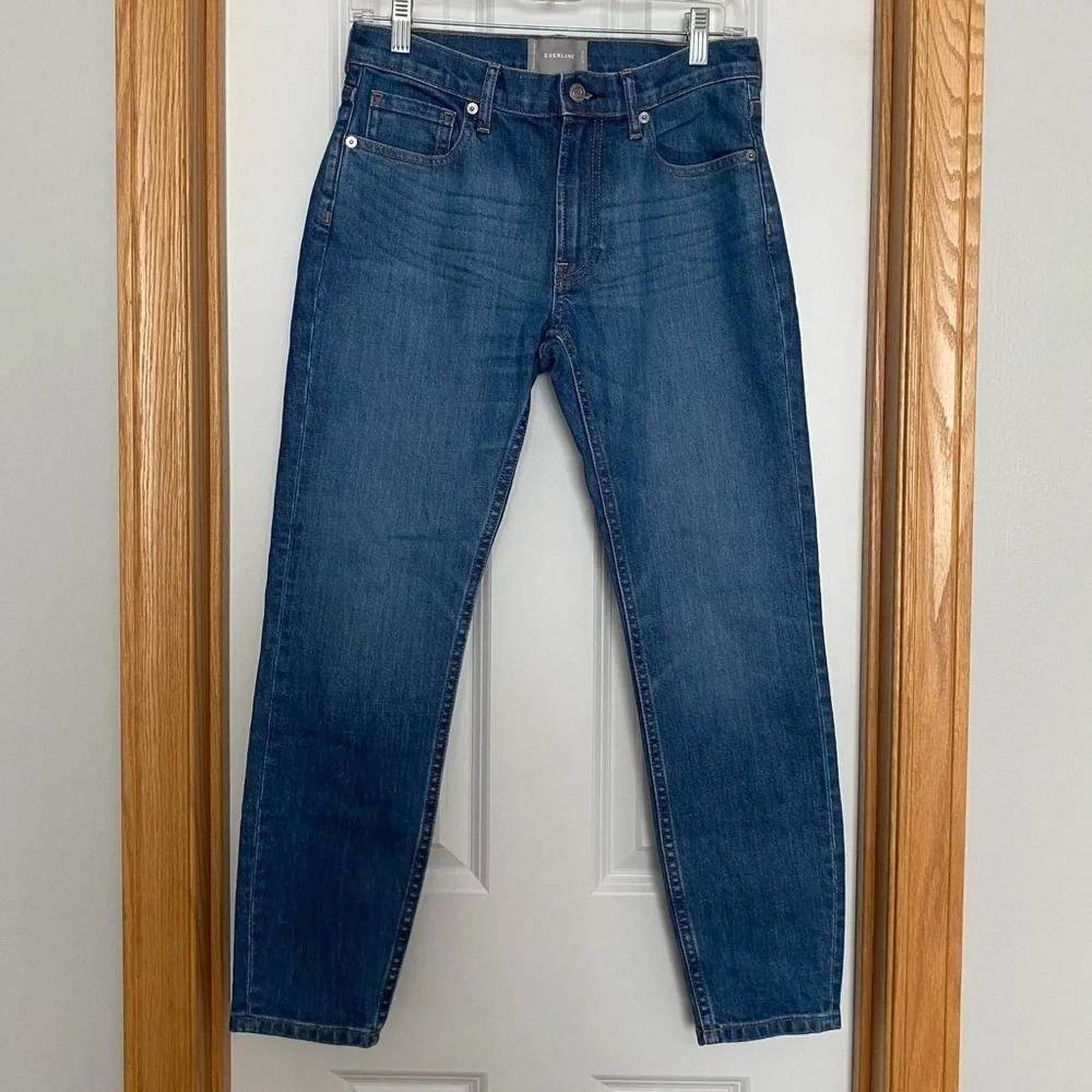 Everlane Medium Wash Straight Ankle Jeans Size 27 - Picture 1 of 7